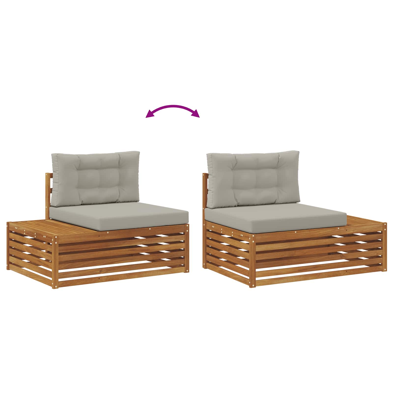 Set vanjskih sofa s jastukom 5 Komad Prirodna i svijetlo siva