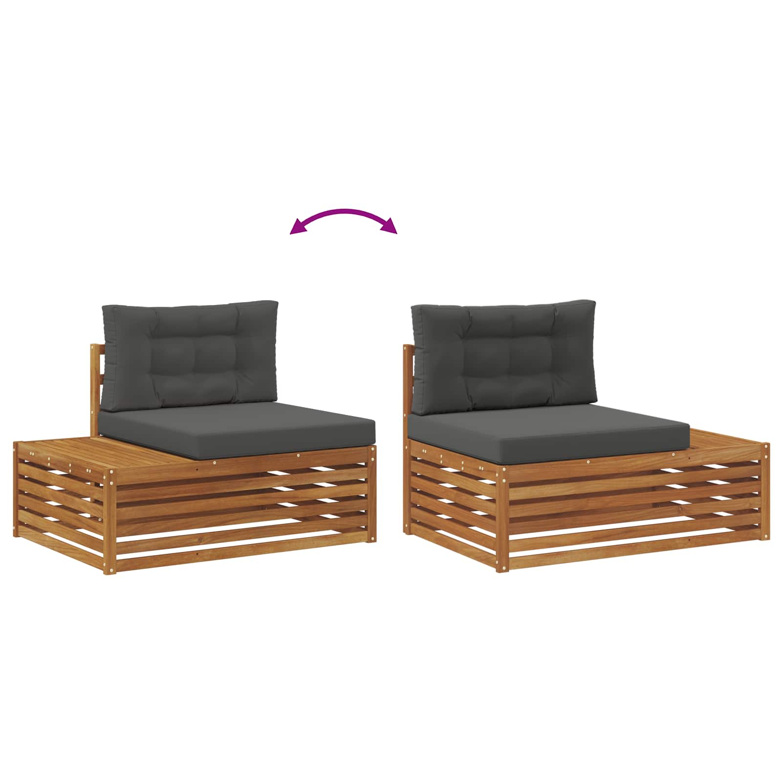 Set vanjskih sofa s jastukom 5 Komad Prirodna i antracit