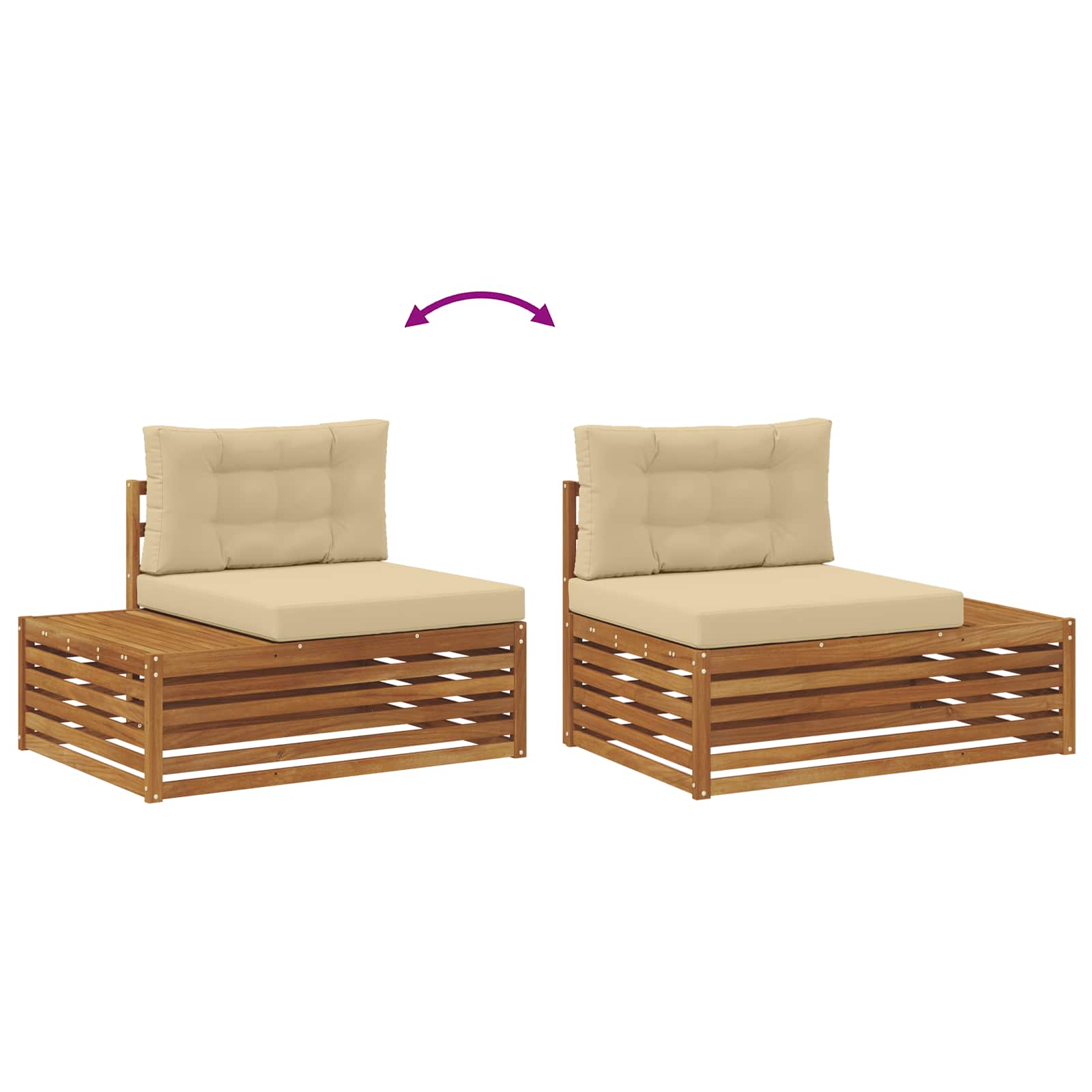 Set vanjskih sofa s jastukom 5 Komad Prirodna i bež