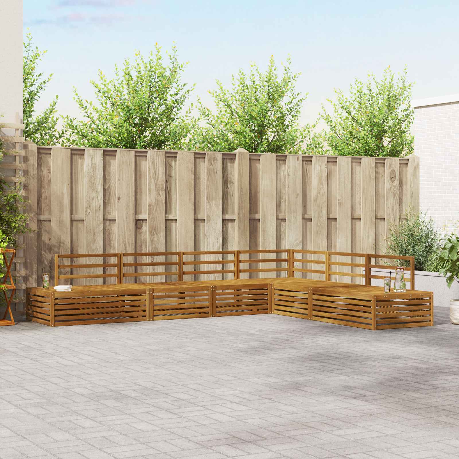 Set vanjskih sofa 6 Komad Prirodna Čvrsto drvo akacije