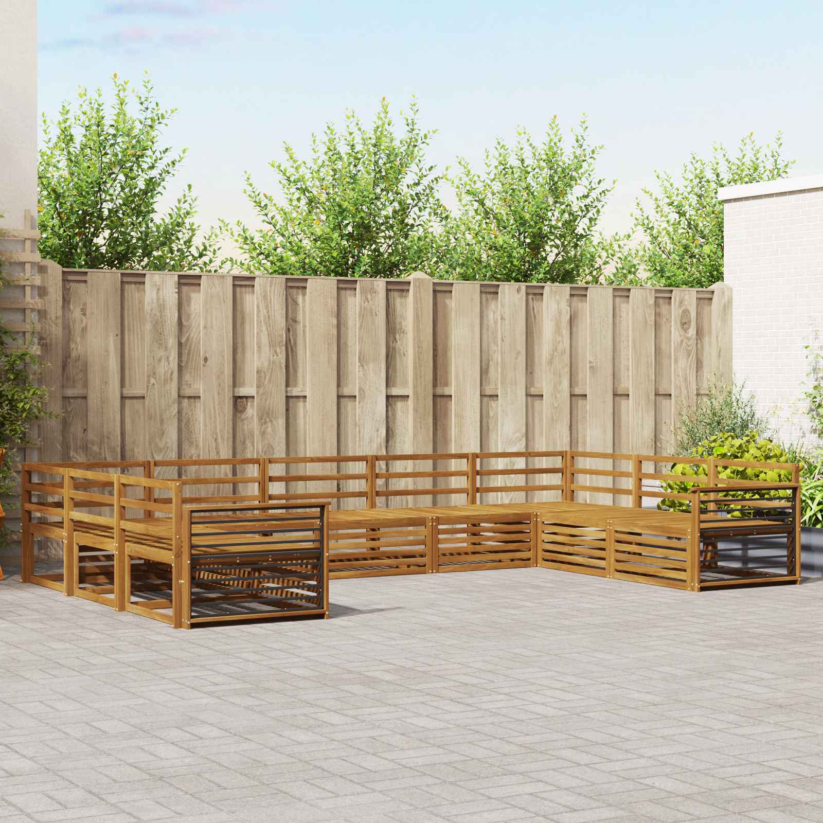 Setovi sofa 9 pcs Prirodna Čvrsto drvo akacije