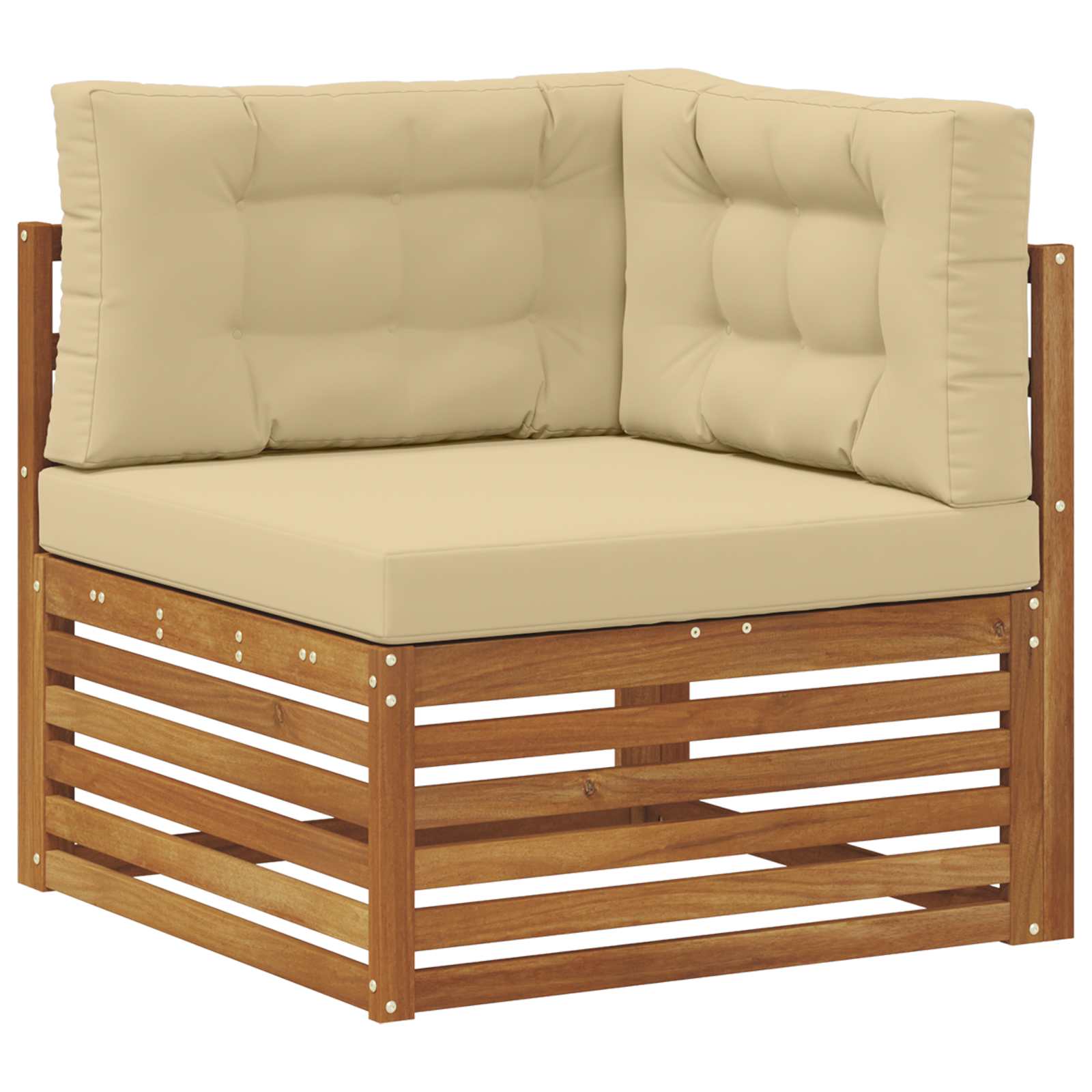Set vanjskih sofa 10 pcs Prirodna i bež Čvrsto drvo akacije