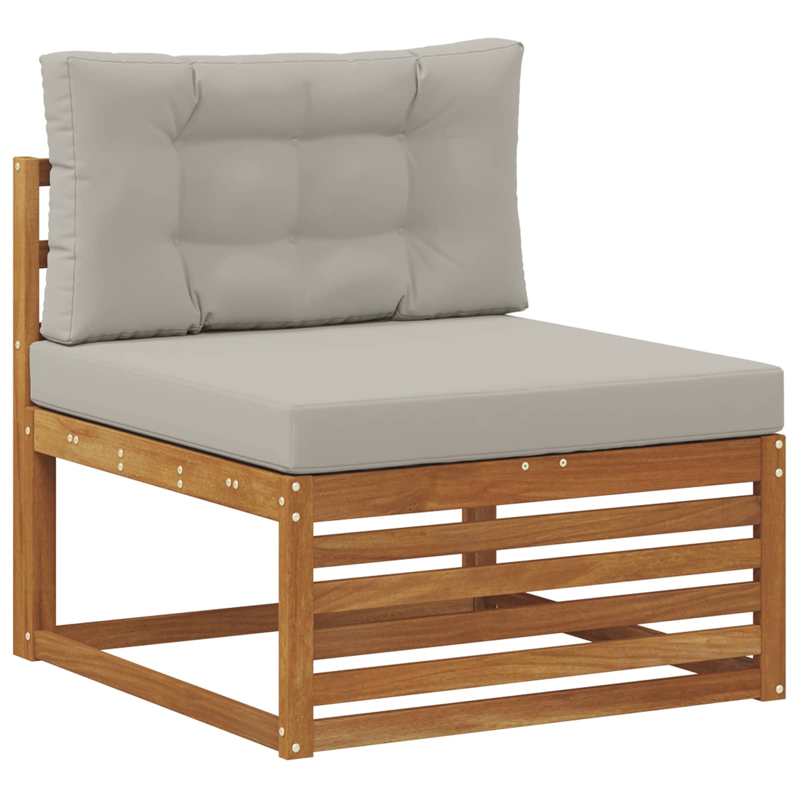 Setovi sofa 4 pcs Prirodna i svijetlo siva Čvrsto drvo akacije