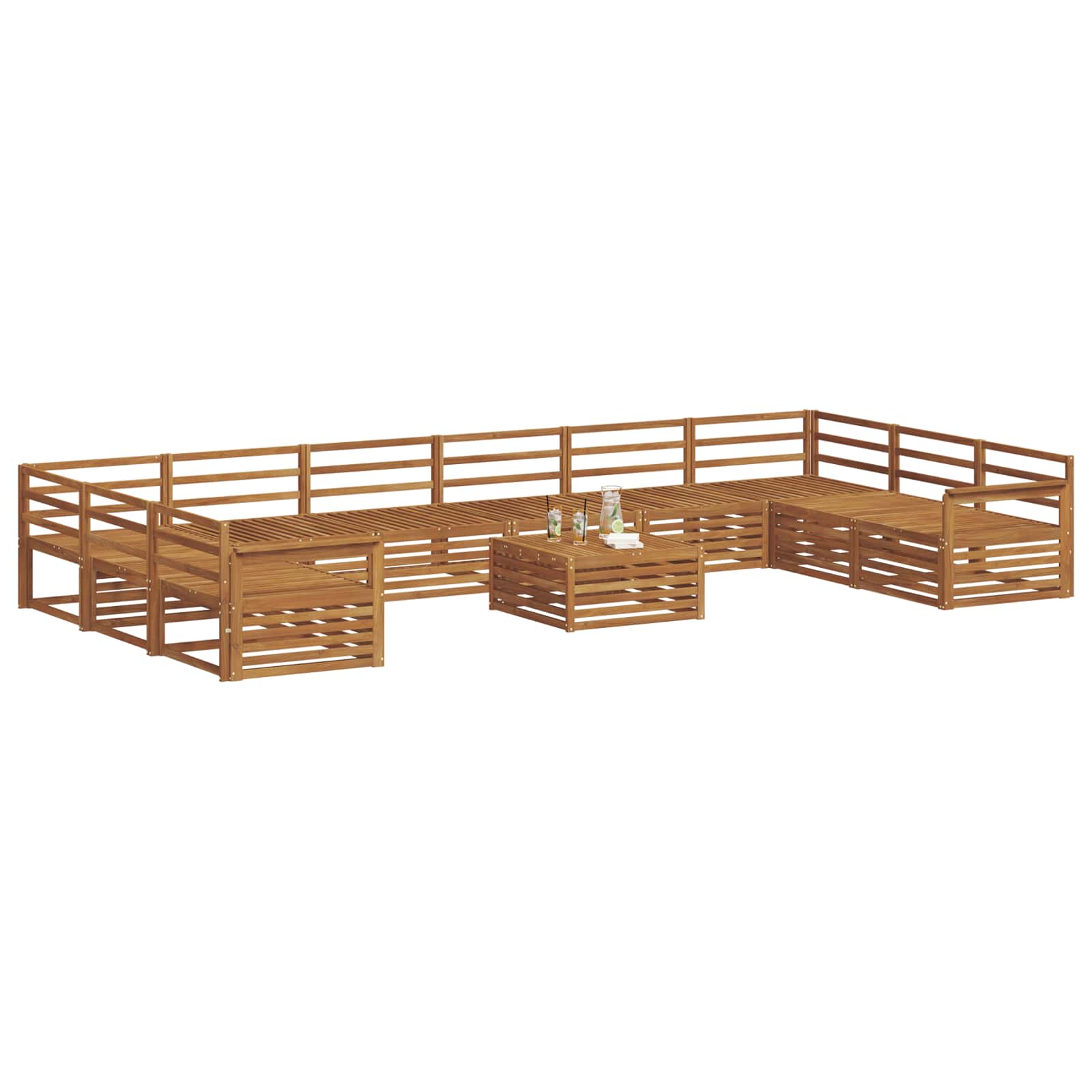 Setovi sofa 11 pcs Prirodna Čvrsto drvo akacije