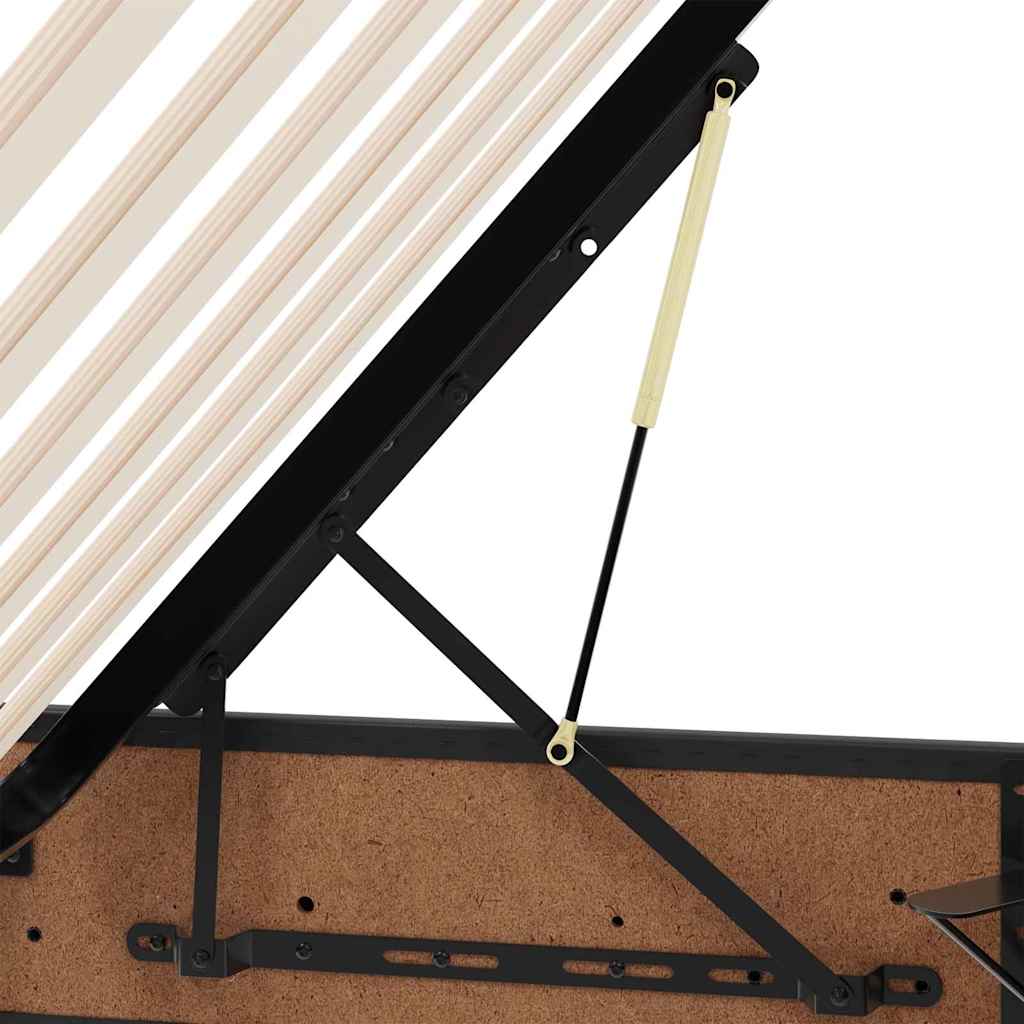 Krevet s od storage s uzglavljem Crna 90 x 190 cm Umjetna koža
