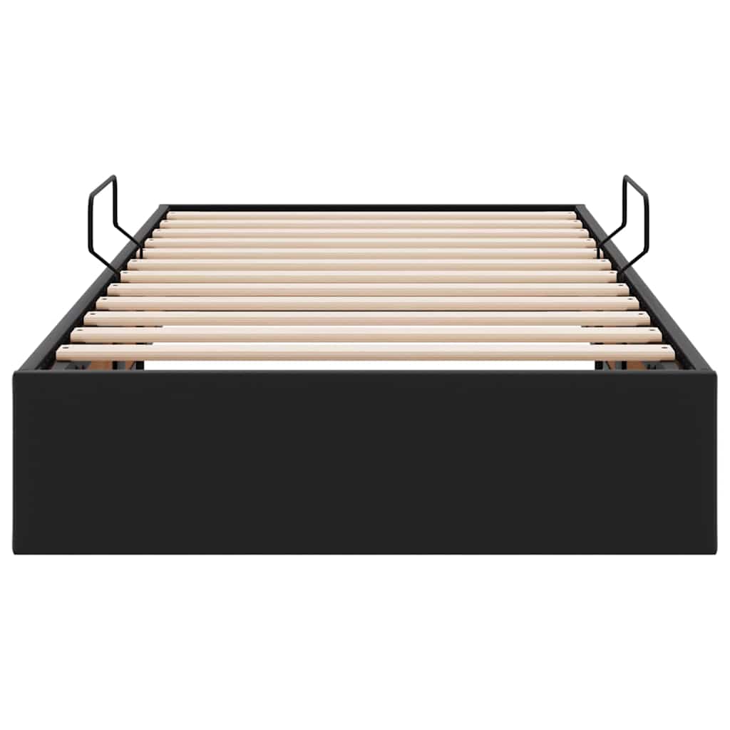 Krevet s od storage s uzglavljem Crna 90 x 190 cm Umjetna koža
