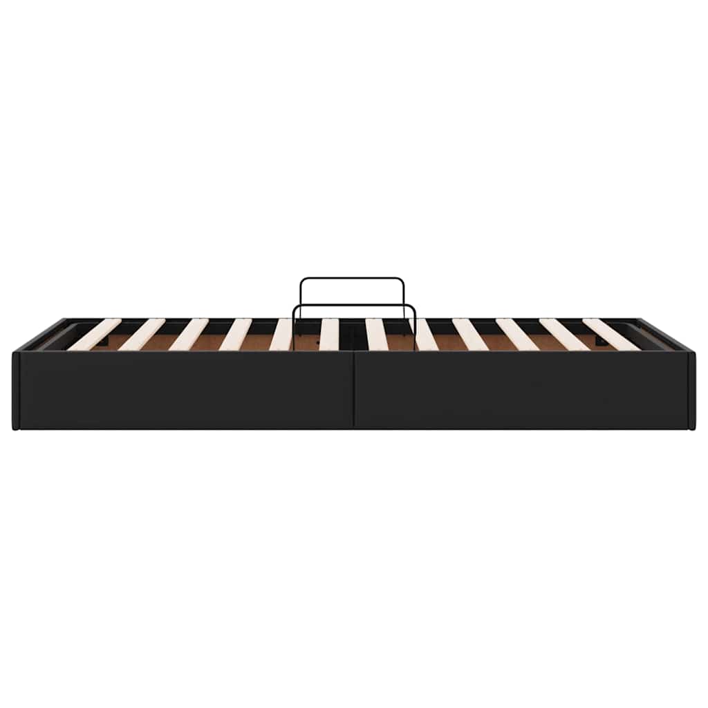 Krevet s od storage s uzglavljem Crna 90 x 190 cm Umjetna koža