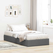 Krevet s od storage s uzglavljem Tamno siva 90 x 190 cm tkanina