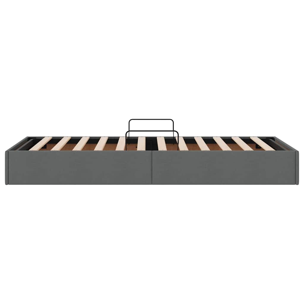 Krevet s od storage s uzglavljem Tamno siva 90 x 190 cm tkanina
