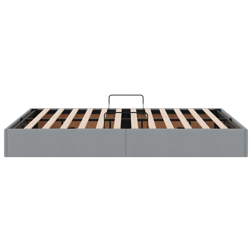 Krevet s od storage Svijetlo siva 135 x 190 cm tkanina