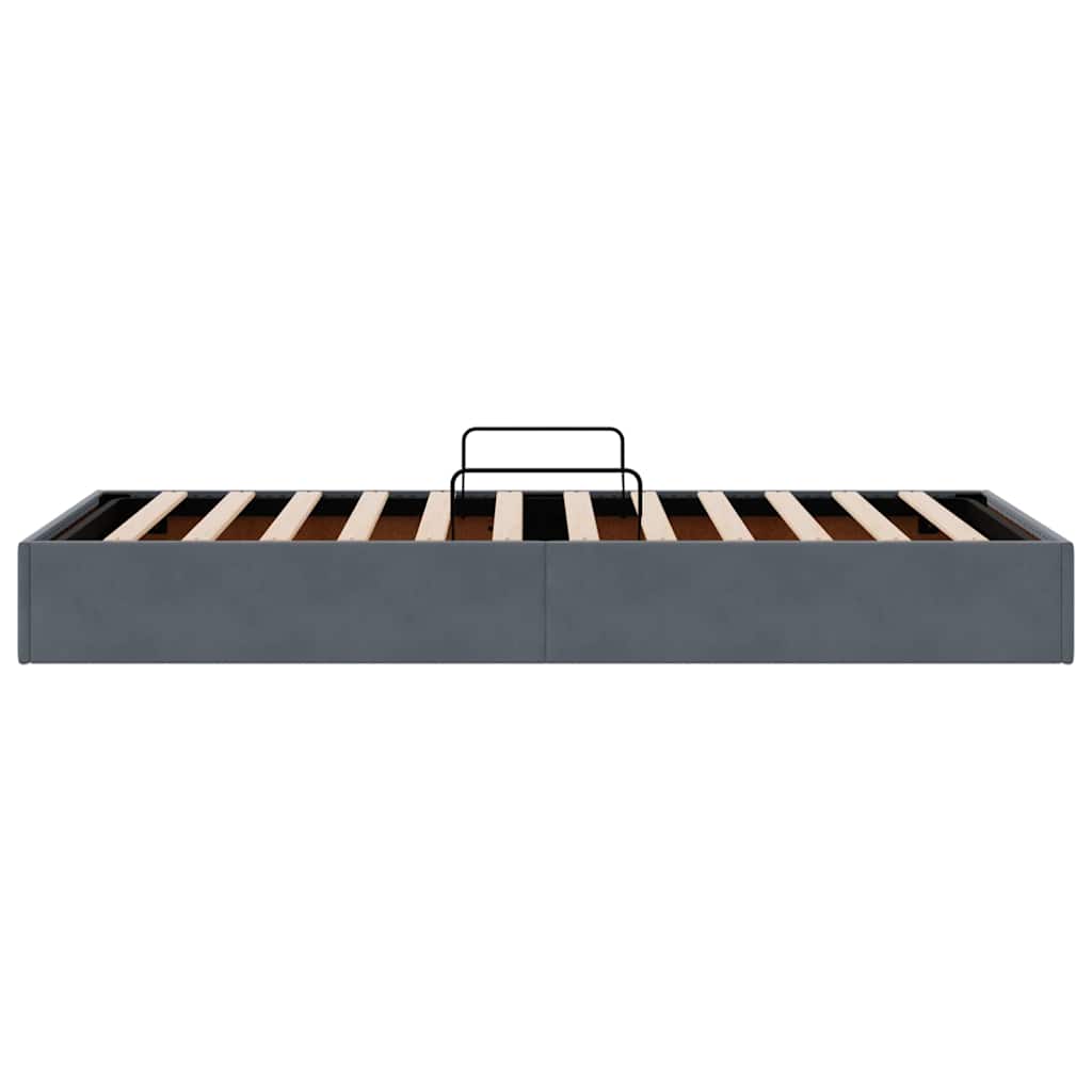 Krevet s od storage s uzglavljem Tamno siva 90 x 190 cm Baršun