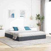 Krevet s od storage s uzglavljem Tamno siva 180 x 200 cm Baršun
