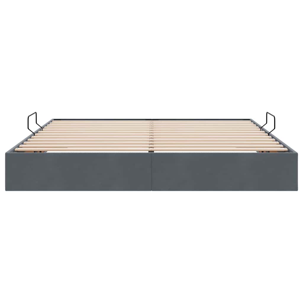 Krevet s od storage s uzglavljem Tamno siva 180 x 200 cm Baršun