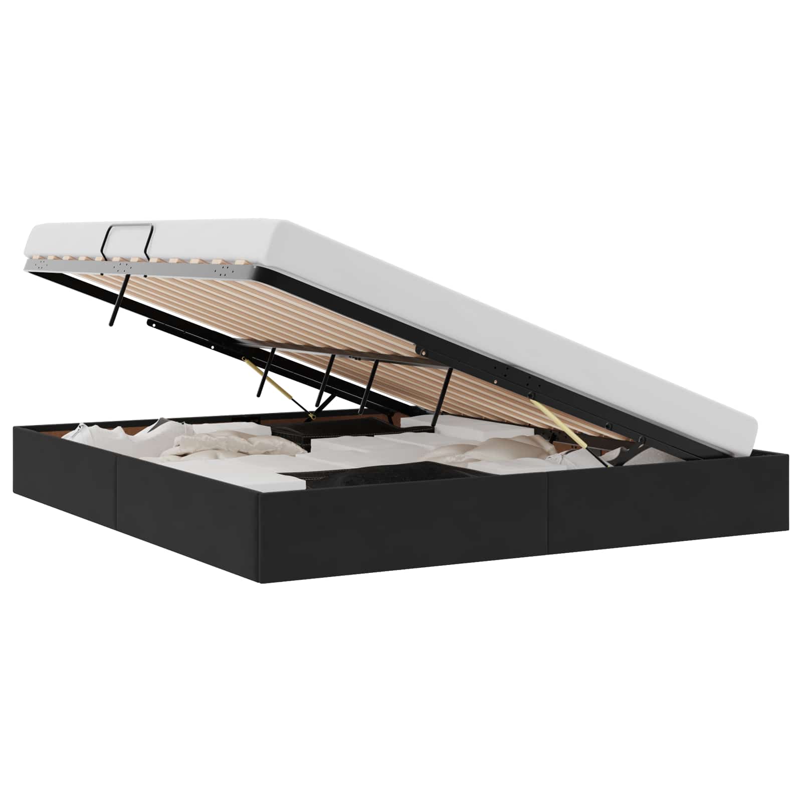 Krevet s od storage s uzglavljem Crna 180 x 200 cm Baršun