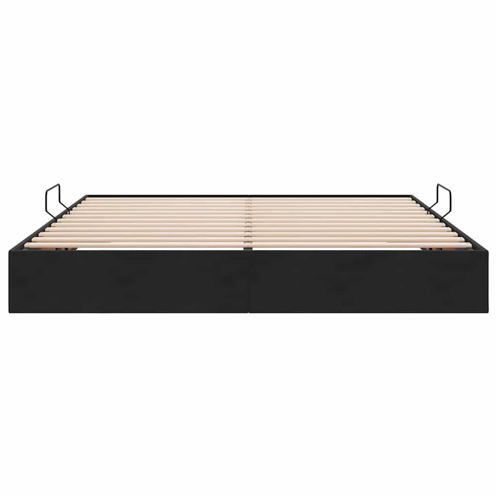 Krevet s od storage s uzglavljem Crna 180 x 200 cm Baršun