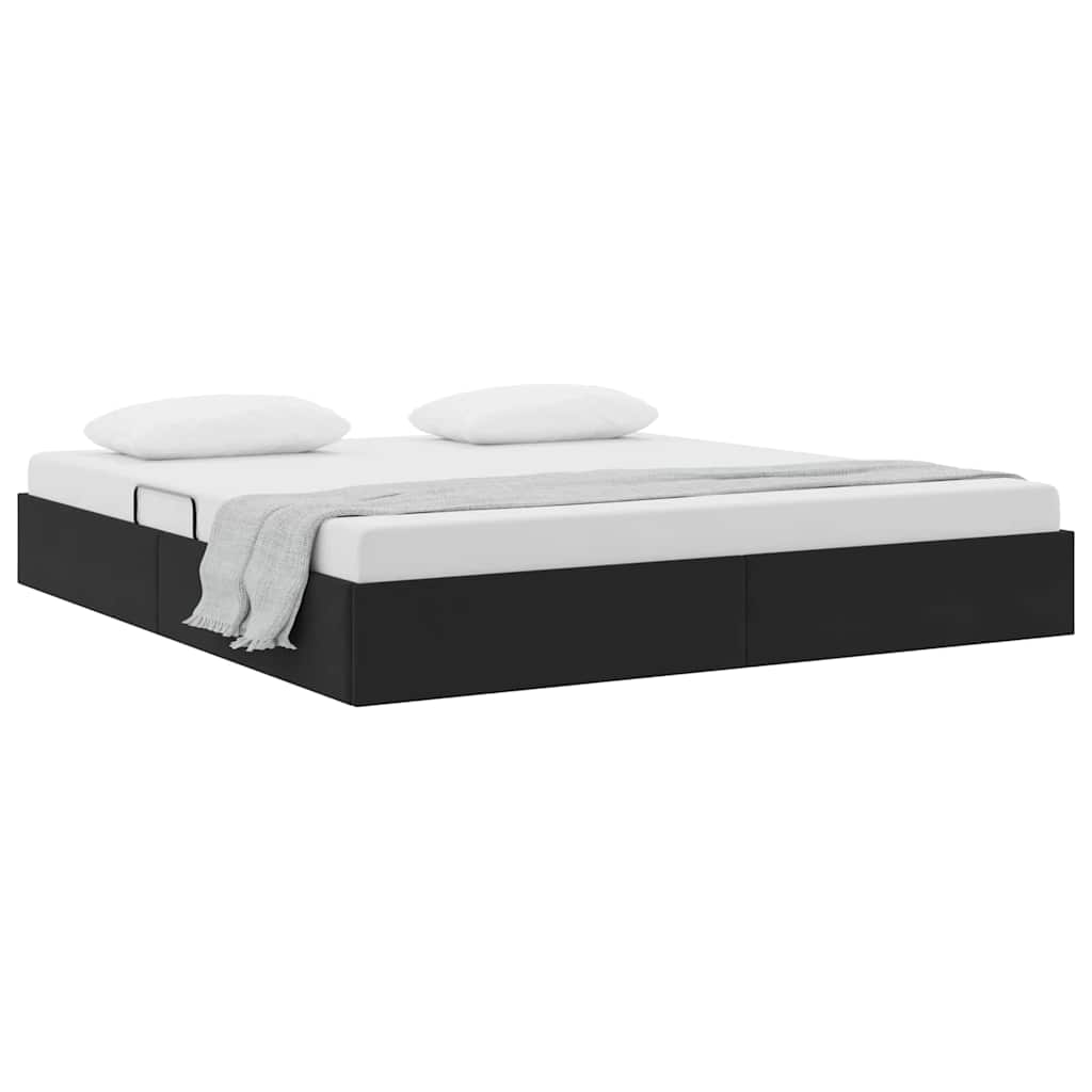 Krevet s od storage s uzglavljem Crna 180 x 200 cm Baršun