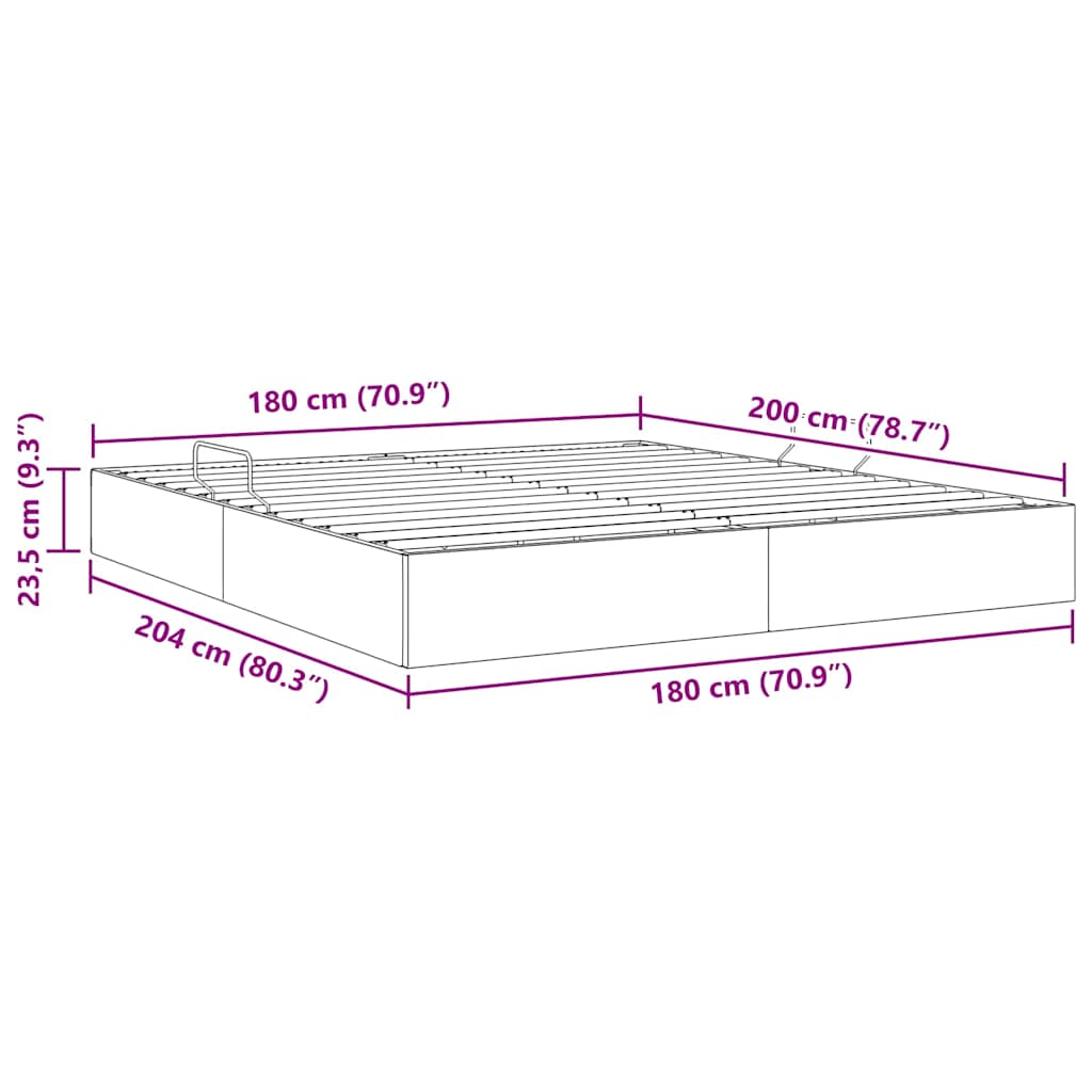 Krevet s od storage s uzglavljem Crna 180 x 200 cm Baršun