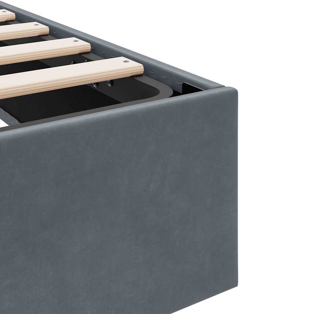 Krevet s od storage s madracem Tamno siva 100 x 203 cm Baršun