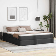 Krevet s madracem i skladištem Crna 180 x 200 cm Lažna koža