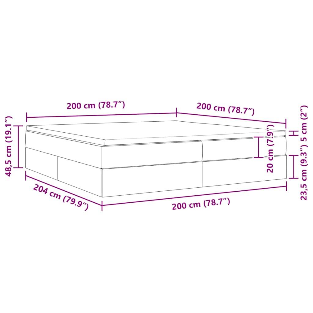 Krevet s madracem i skladištem Bijelo 200 x 200 cm Lažna koža