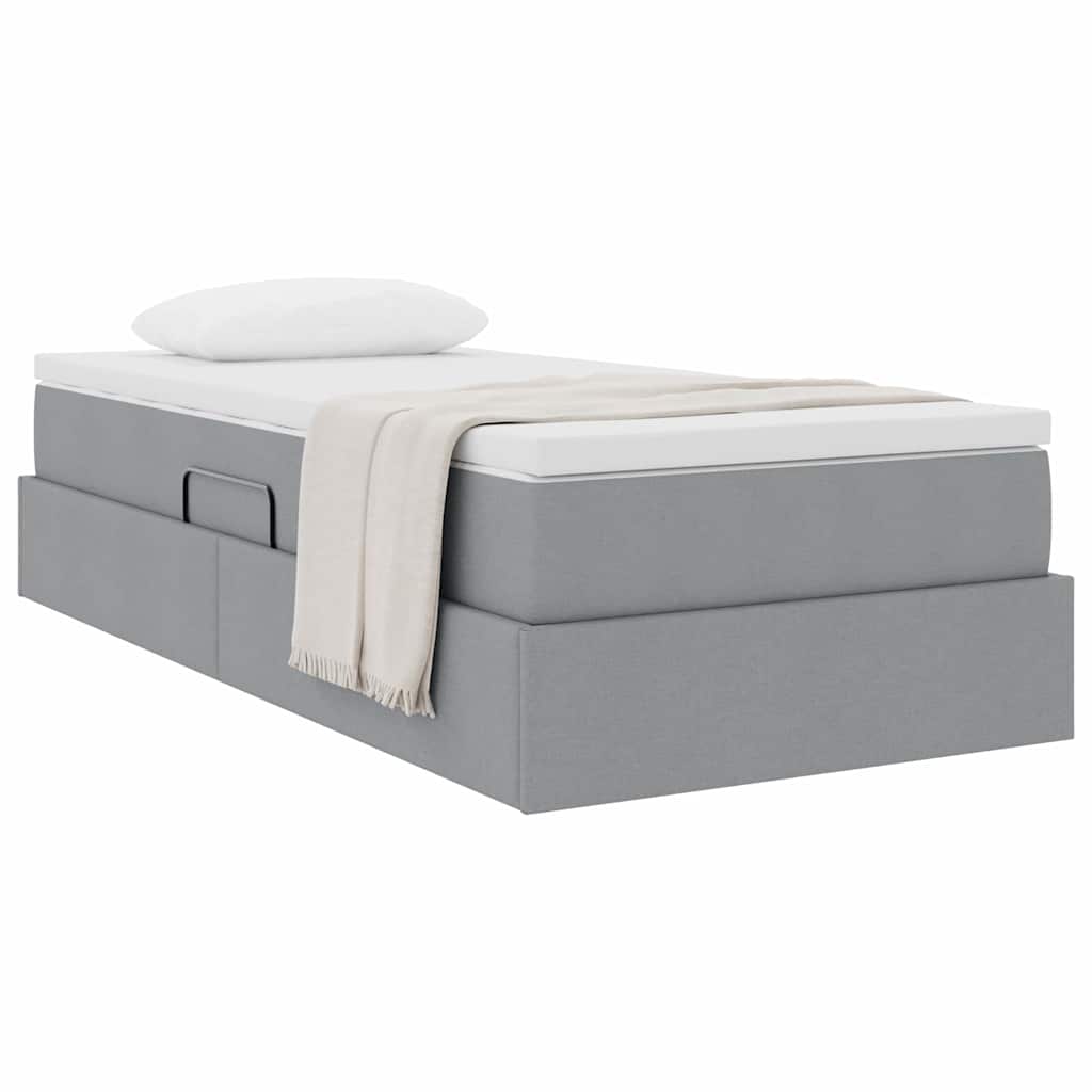 Krevet s madracem i skladištem Svijetlo siva 90 x 190 cm