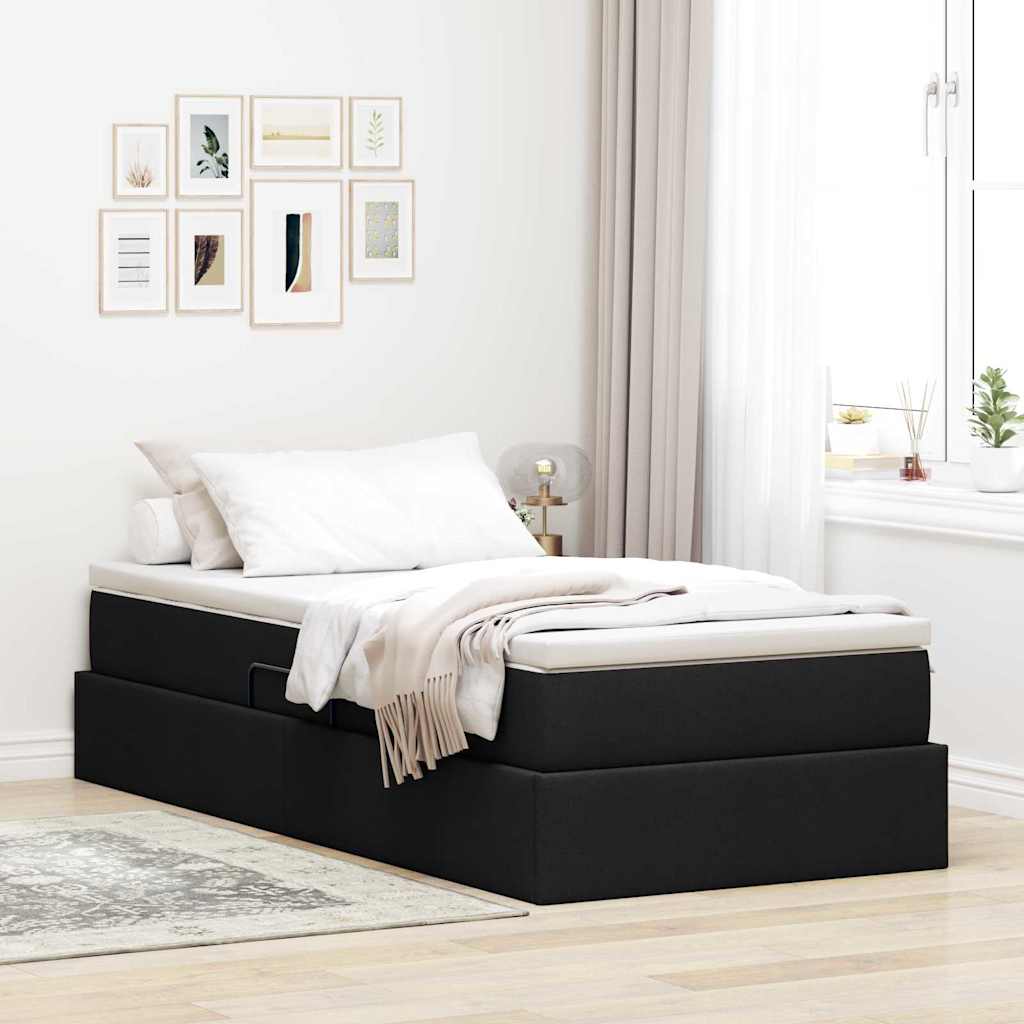 Krevet s madracem i skladištem Crna 90 x 200 cm Poliester