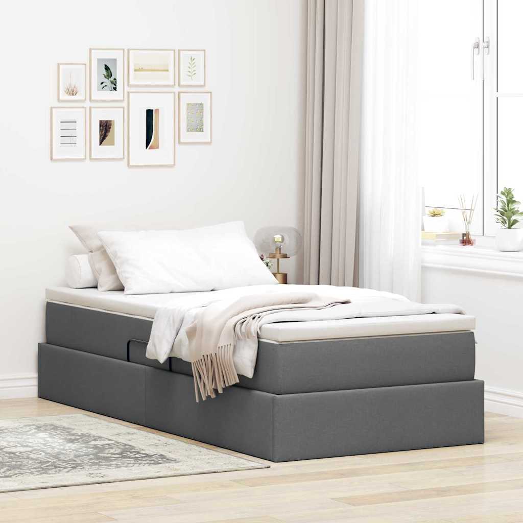 Krevet s madracem i skladištem Tamno siva 100 x 200 cm