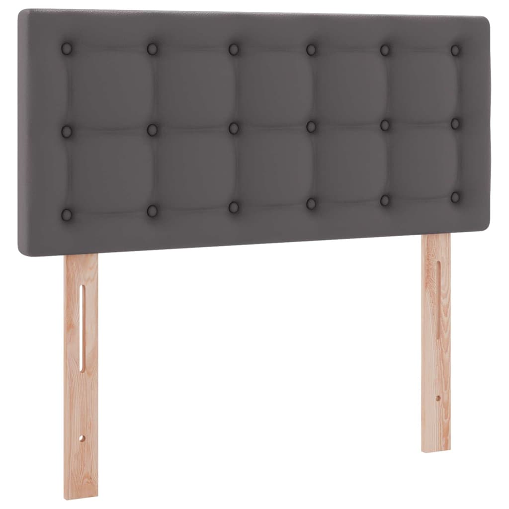 Krevet s madracem i skladištem Siva 90 x 190 cm Lažna koža