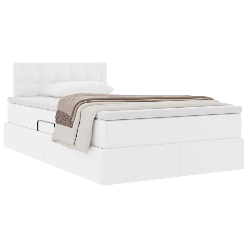 Krevet s madracem i skladištem Čista bijela 120 x 200 cm