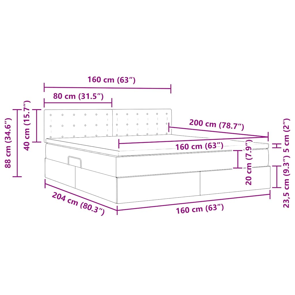 Krevet s madracem i skladištem Crna 160 x 200 cm Lažna koža