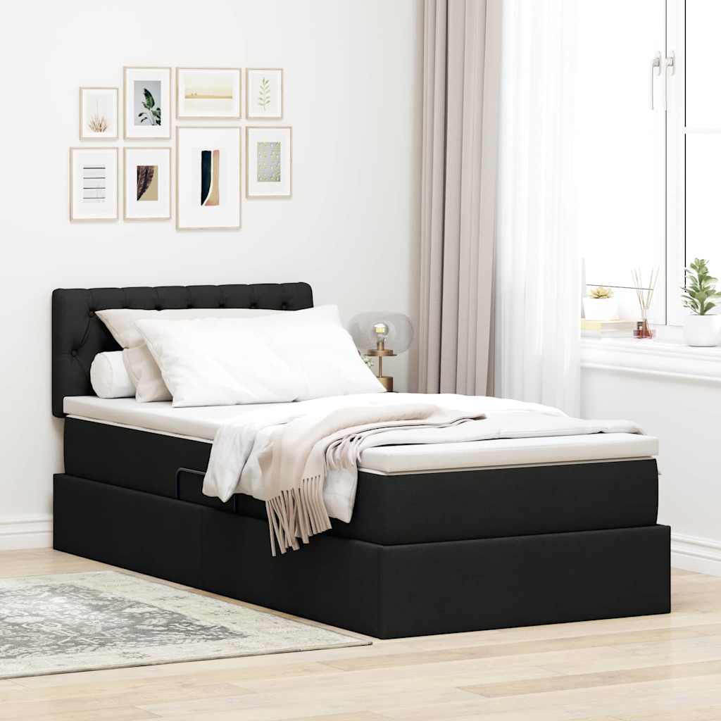 Krevet s madracem i skladištem s madracem Crna 90 x 200 cm