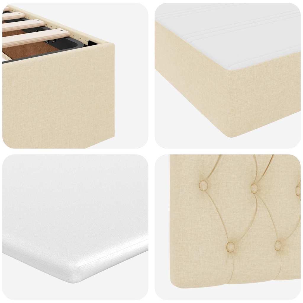 Krevet s madracem i skladištem s madracem Krema 120 x 200 cm