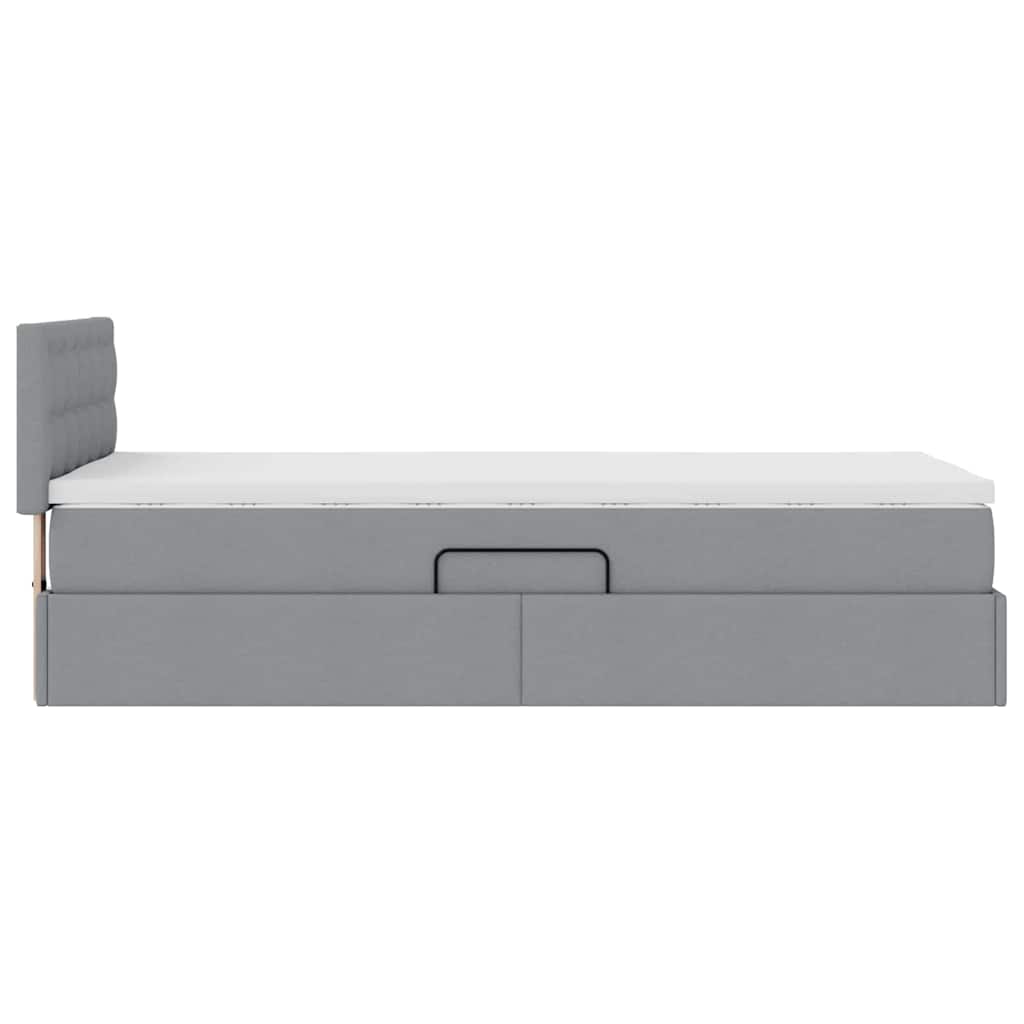 Krevet s madracem i skladištem Svijetlo siva 90 x 190 cm