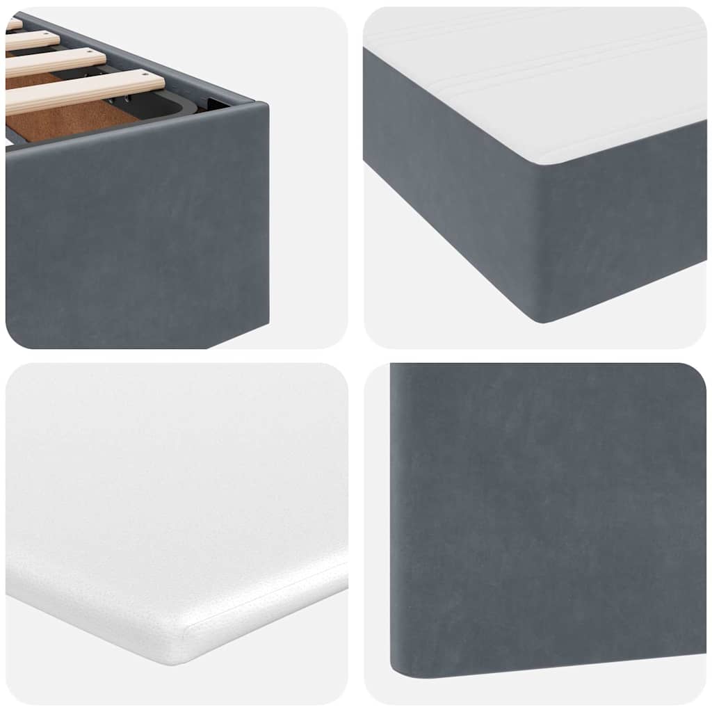Krevet s od storage s madracem Tamno siva 90 x 190 cm Baršun
