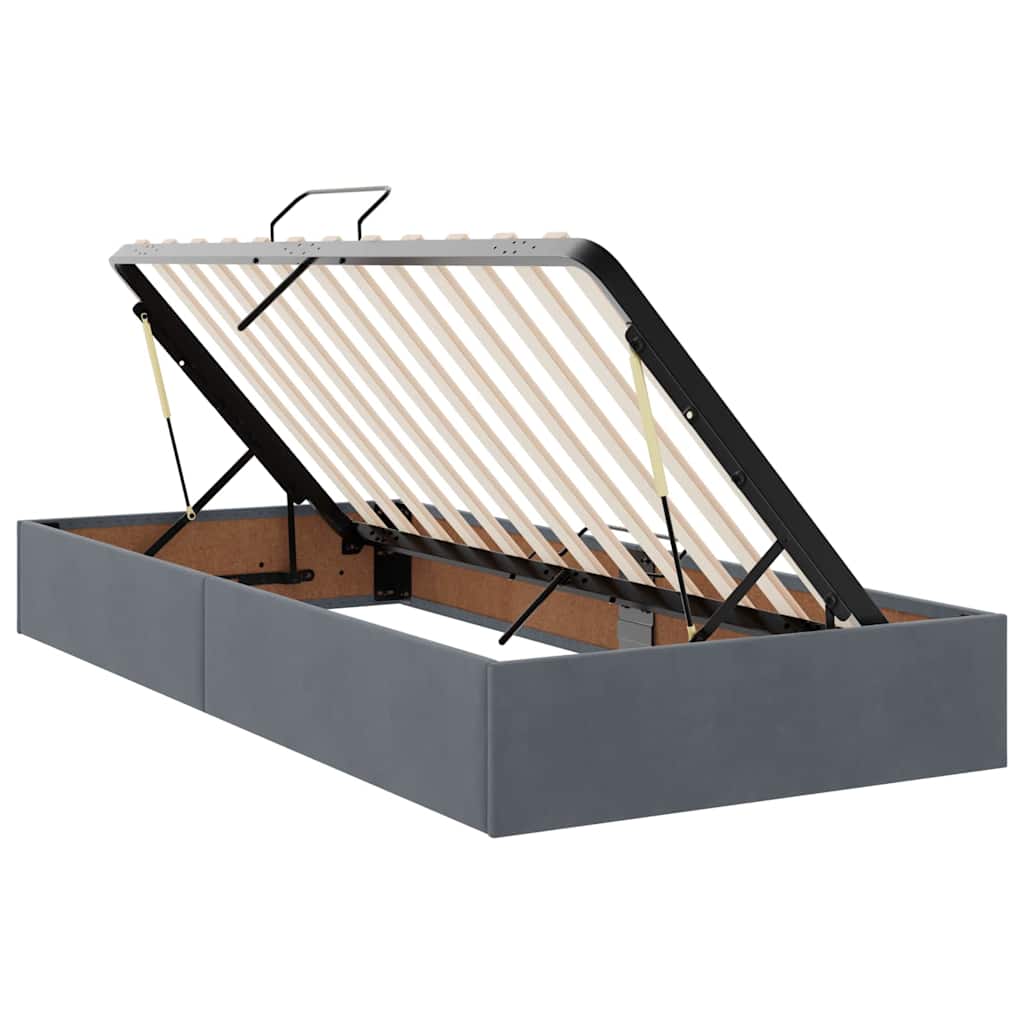 Krevet s od storage s madracem Tamno siva 90 x 200 cm Baršun