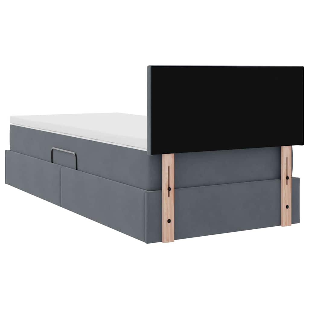 Krevet s od storage s madracem Tamno siva 90 x 200 cm Baršun