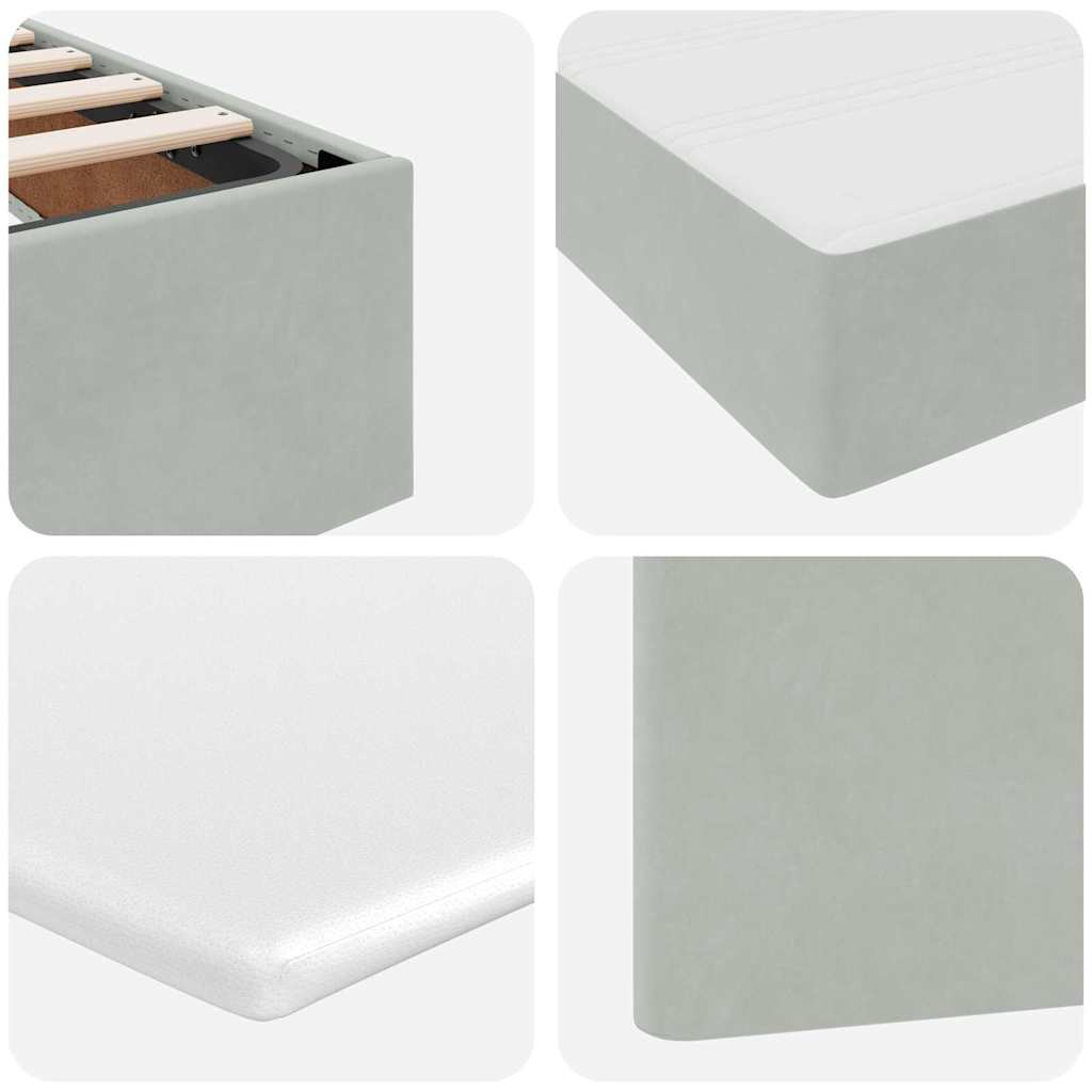 Krevet s od storage Svijetlo siva 100 x 200 cm Baršun