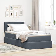 Krevet s od storage s madracem Tamno siva 100 x 200 cm Baršun