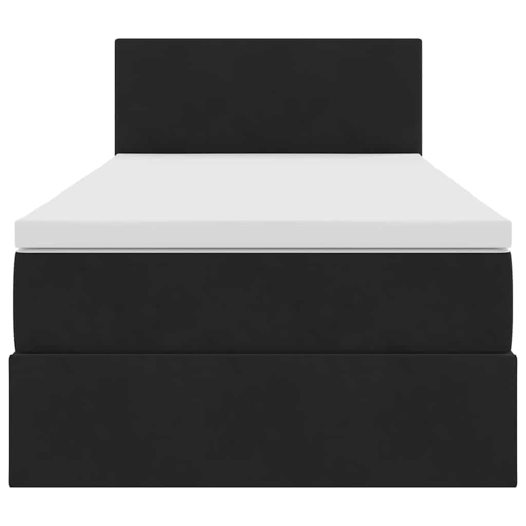 Krevet s od storage s madracem Crna 100 x 200 cm Baršun