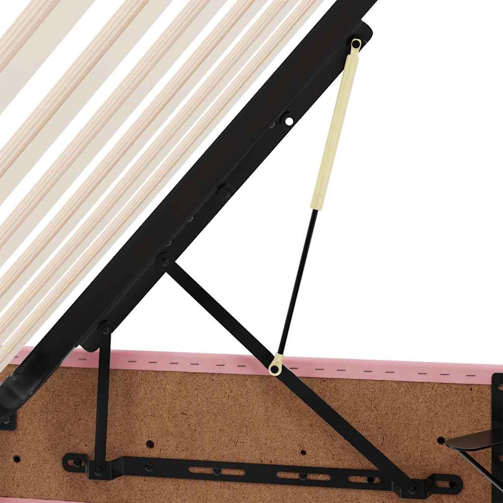Krevet s od storage s madracem Ružičasta 100 x 200 cm Baršun