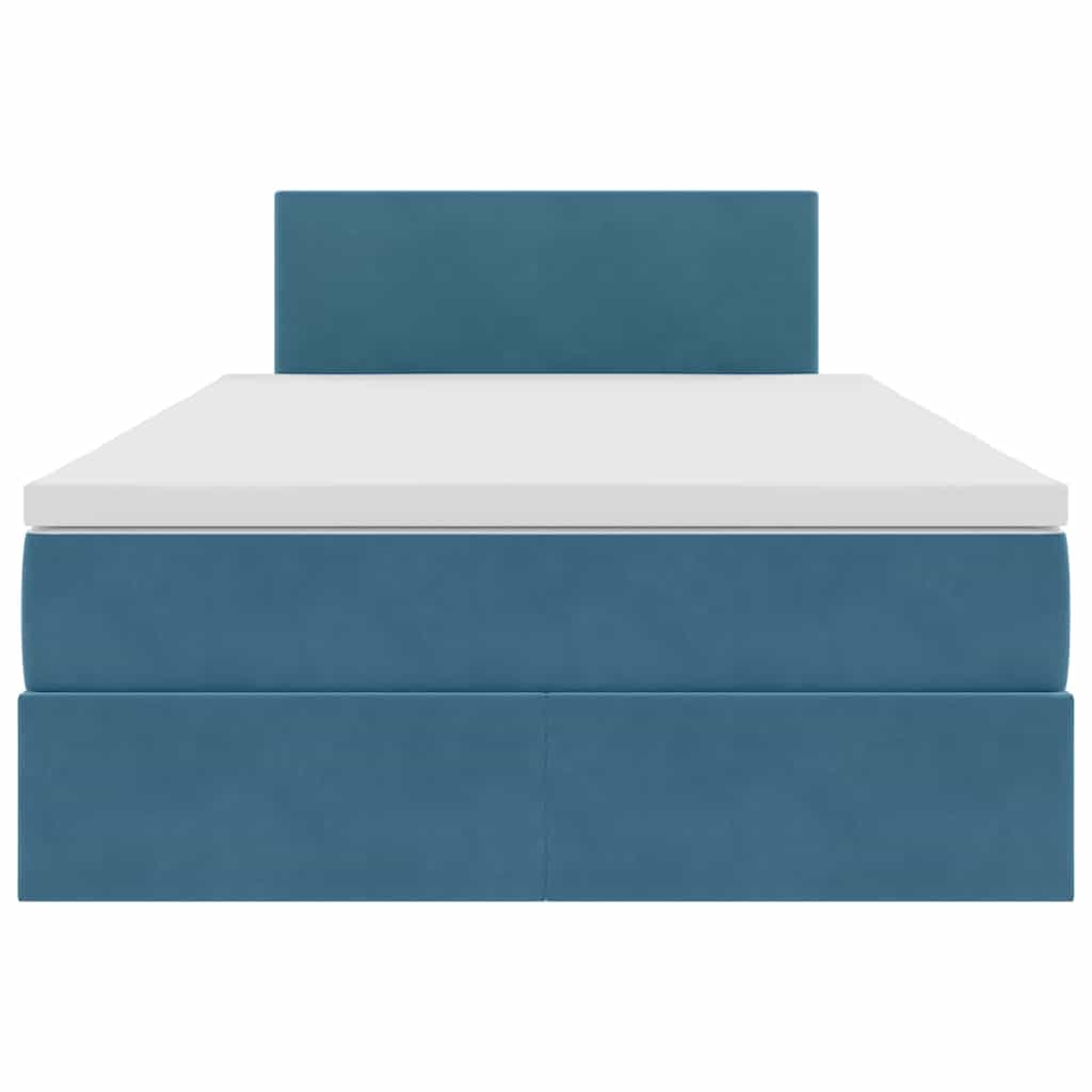 Krevet s od storage s madracem Plava 120 x 190 cm Baršun