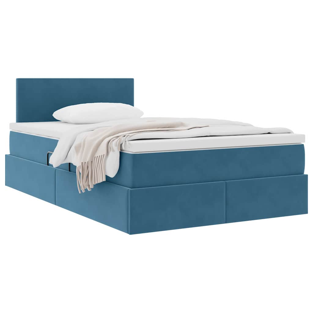 Krevet s od storage s madracem Plava 120 x 190 cm Baršun