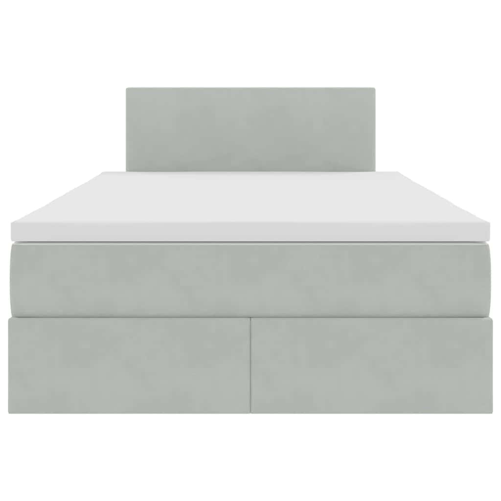 Krevet s od storage Svijetlo siva 120 x 200 cm Baršun