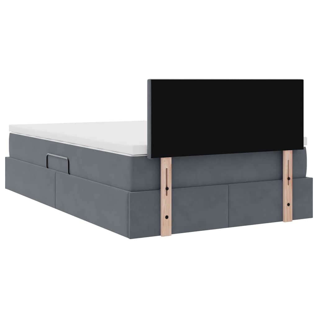 Krevet s od storage s madracem Tamno siva 120 x 200 cm Baršun