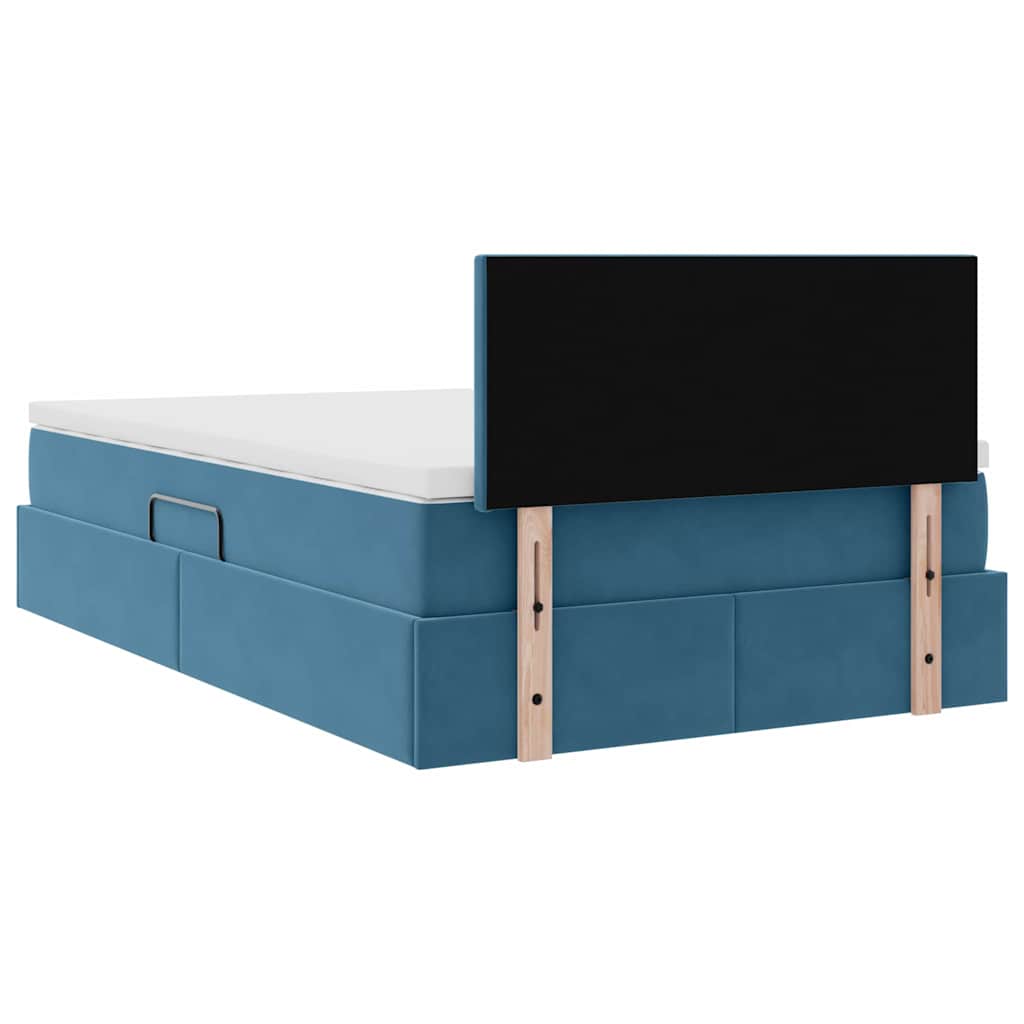 Krevet s od storage s madracem Tamno plava 120 x 200 cm Baršun