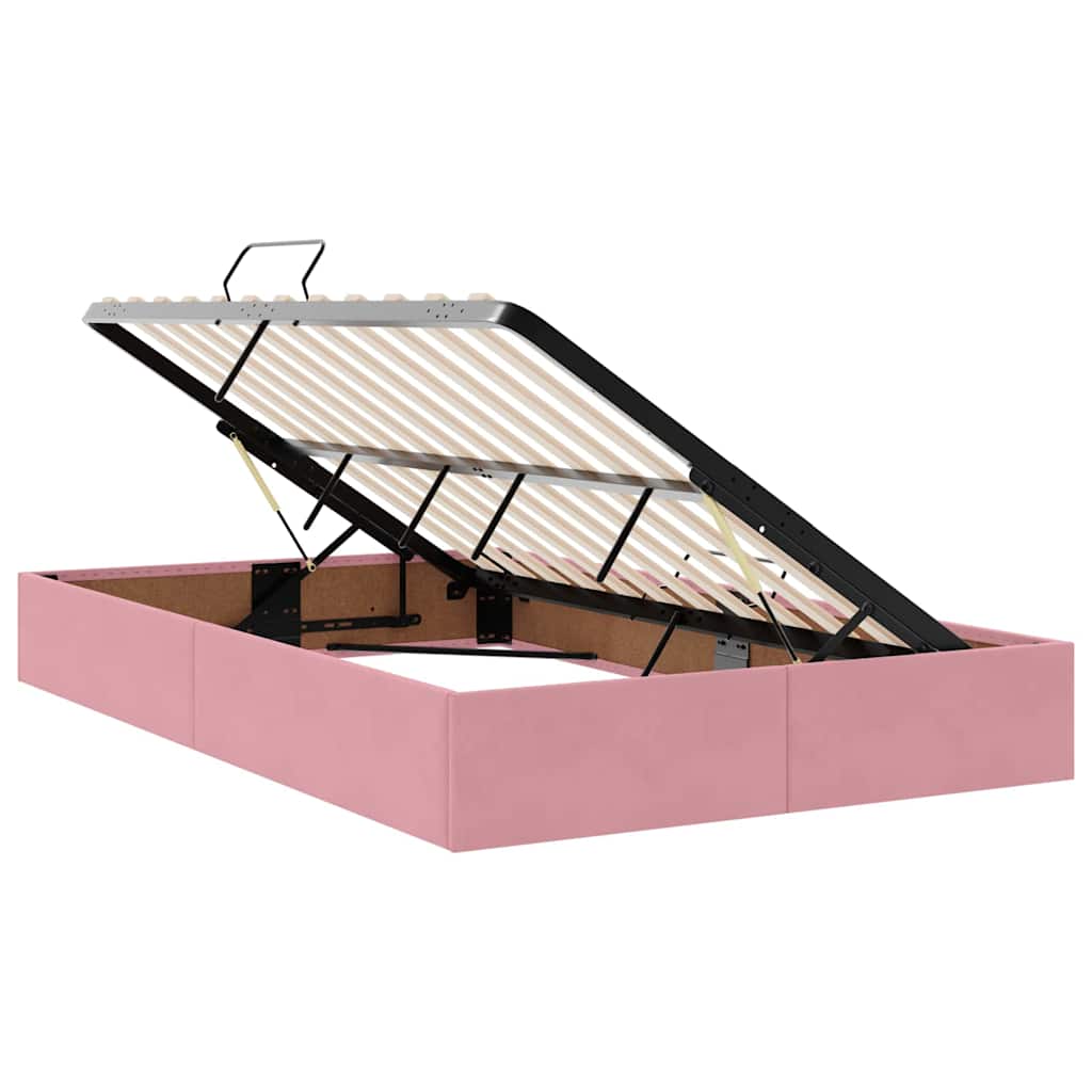 Krevet s od storage s madracem Ružičasta 120 x 200 cm Baršun