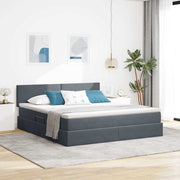 Krevet s od storage s madracem Tamno siva 160 x 200 cm Baršun