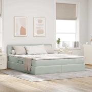 Krevet s od storage Svijetlo siva 180 x 200 cm Baršun