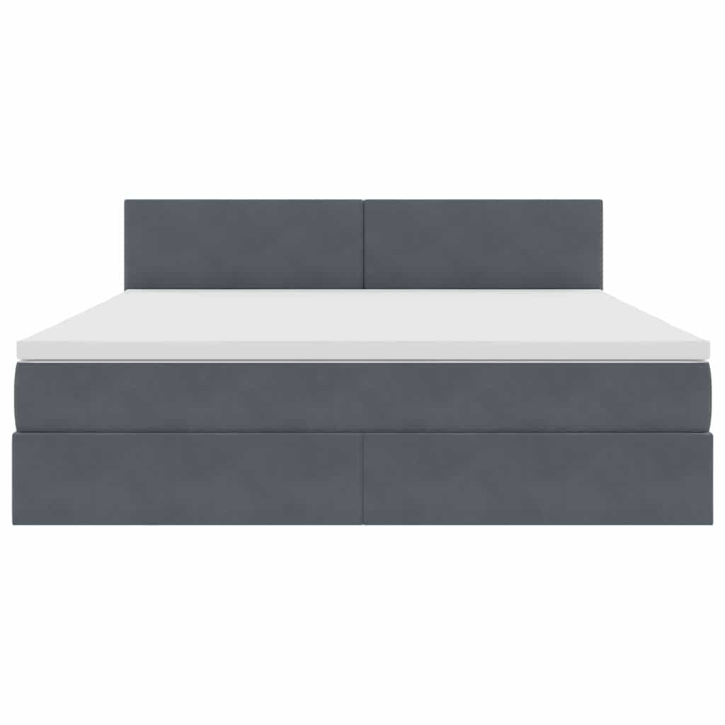 Krevet s od storage s madracem Tamno siva 180 x 200 cm Baršun