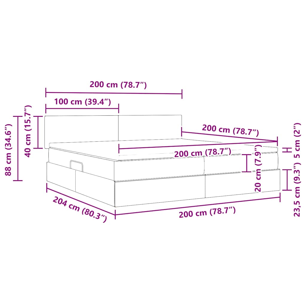 Krevet s od storage Svijetlo siva 200 x 200 cm Baršun